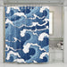 blue wave ocean vintage shower curtains