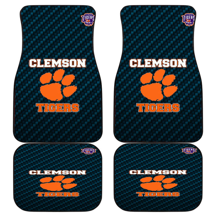 Clemson Tigers Blue Carbon Car floor mats Universal fit