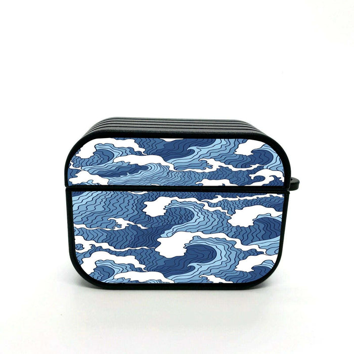 blue wave ocean vintage airpods case