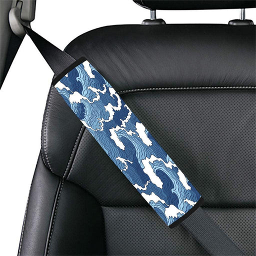 blue wave ocean vintage Car seat belt cover