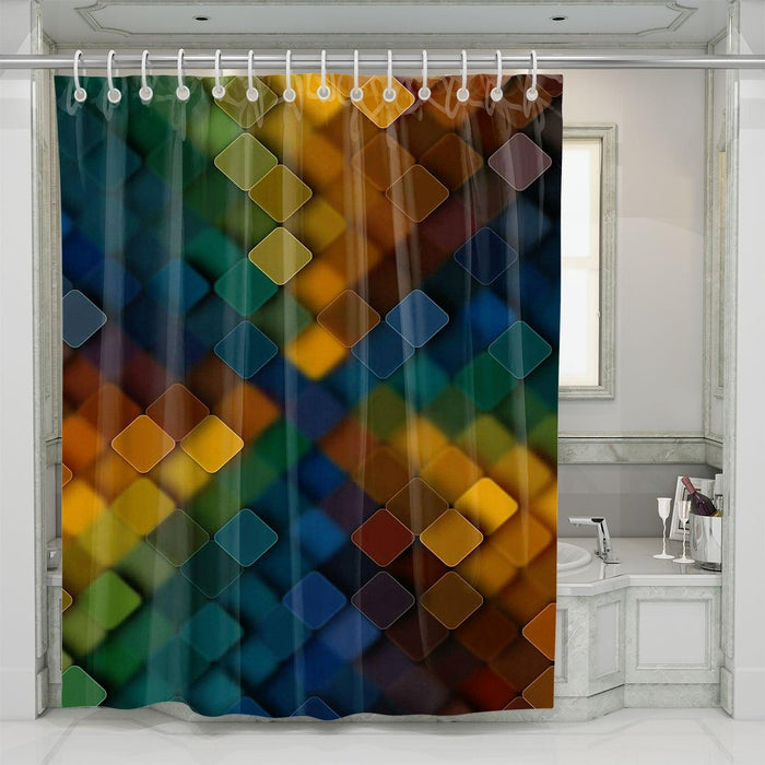 blurry color scheme pattern shower curtains