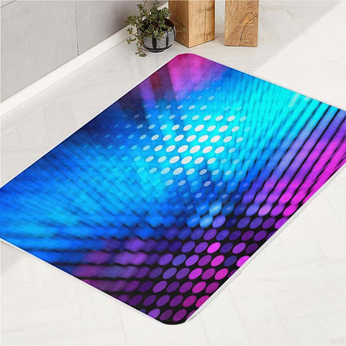 blurry neon dots light bath rugs