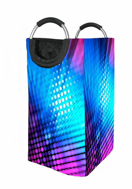 blurry neon dots light Laundry Hamper | Laundry Basket