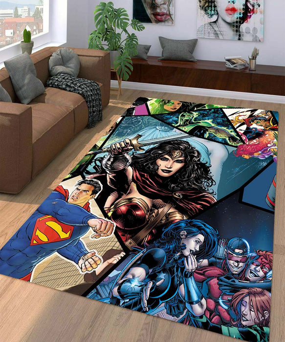 blocking dc comics justice league Living room carpet rugs