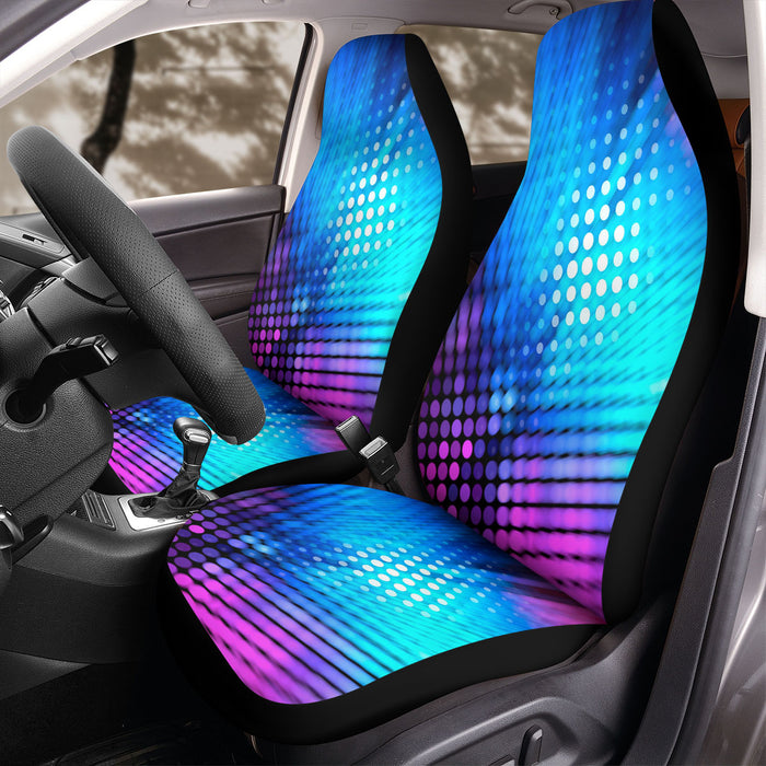 blurry neon dots light Car Seat Covers