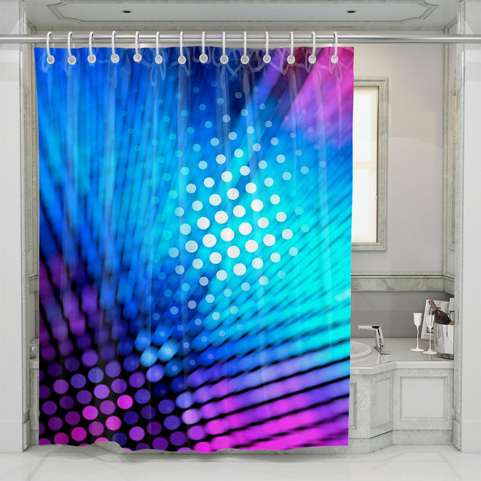 blurry neon dots light shower curtains