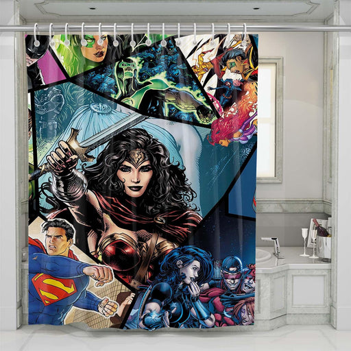 blocking dc comics justice league shower curtains