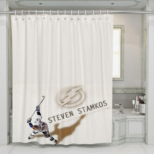 bird view of steven stamkos lightning shower curtains