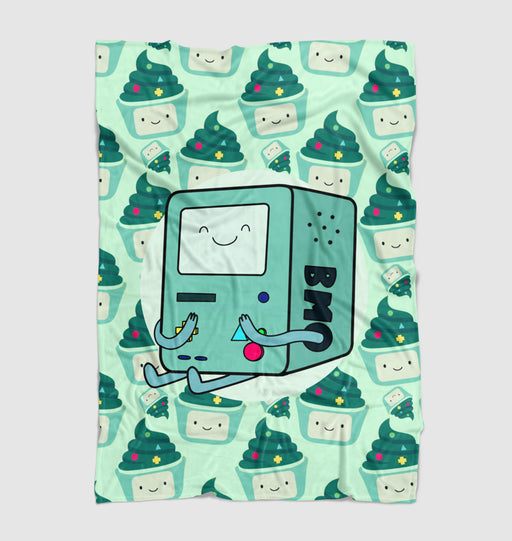 bmo as robot and cake adventure time Ultra soft fleece blanket