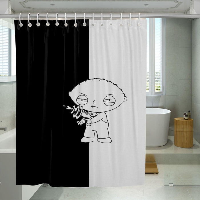 black and white family guy baby shower curtains