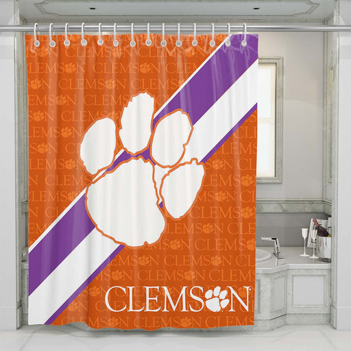 clemson tigers logo repeat shower curtains