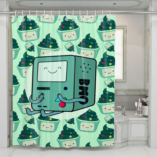 bmo as robot and cake adventure time shower curtains