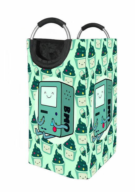 bmo as robot and cake adventure time Laundry Hamper | Laundry Basket