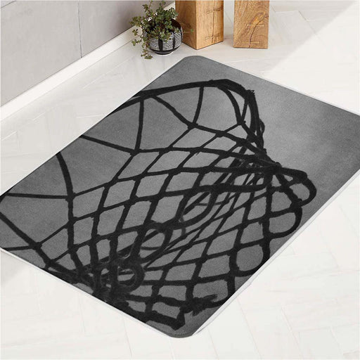 black and white ring basketball aesthetic bath rugs