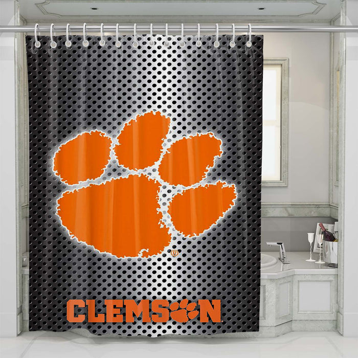 clemson tigers metal shower curtains