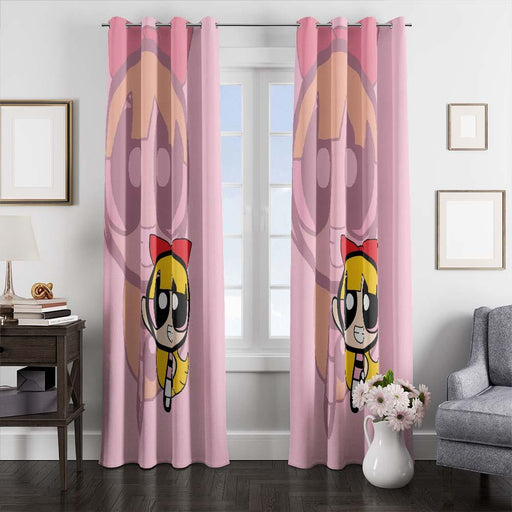 blossom the powerpuff girls window curtains