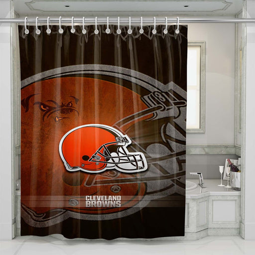 cleveland browns nfl logo 2 shower curtains