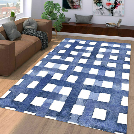 bold square watercolor painting Living room carpet rugs