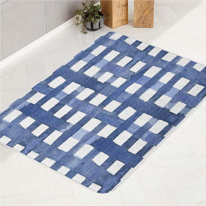 bold square watercolor painting bath rugs