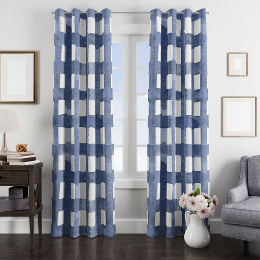 bold square watercolor painting window Curtain