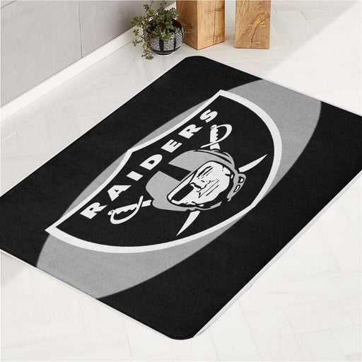 black shield of oakland raiders logo bath rugs