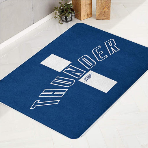 blue thunder okc logo bath rugs