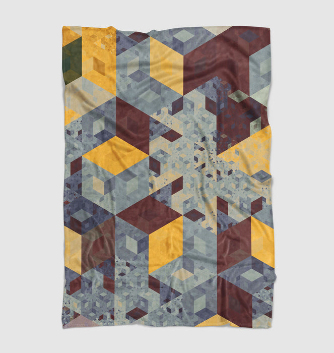 box isometric retro vintage Ultra soft fleece blanket