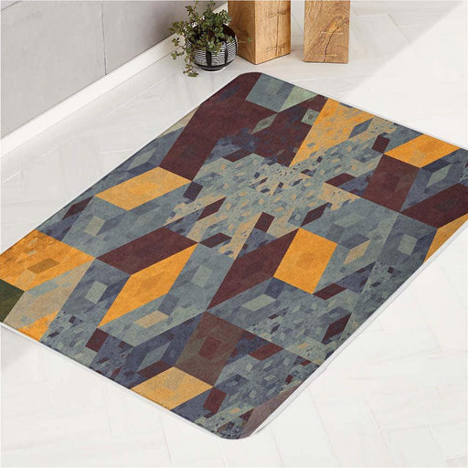 box isometric retro vintage bath rugs