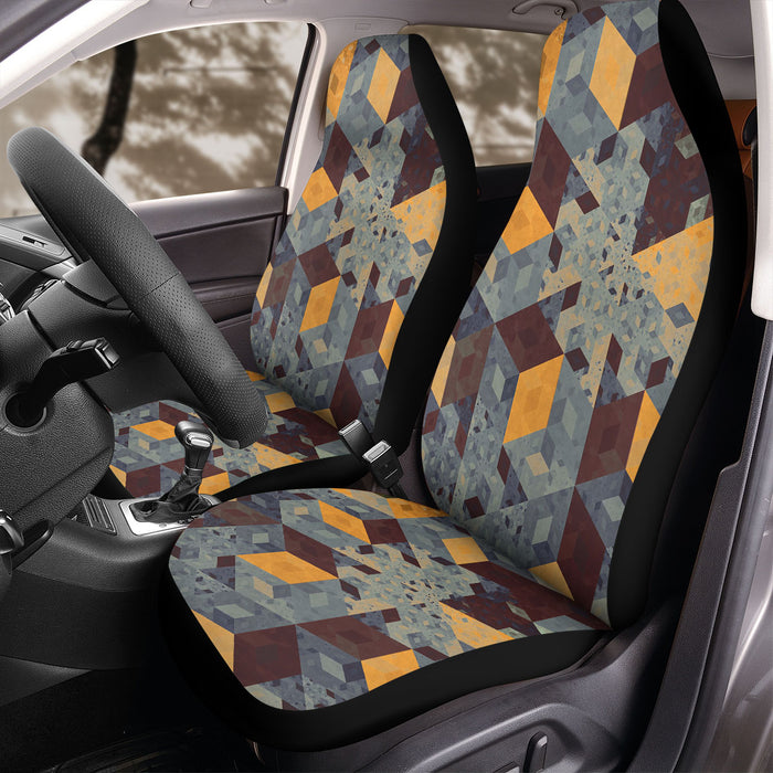 box isometric retro vintage Car Seat Covers