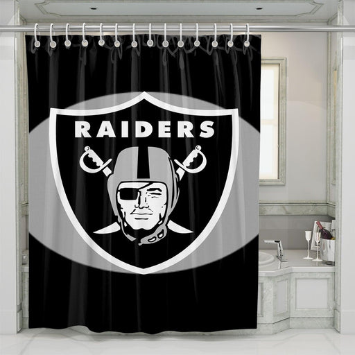 black shield of oakland raiders logo shower curtains