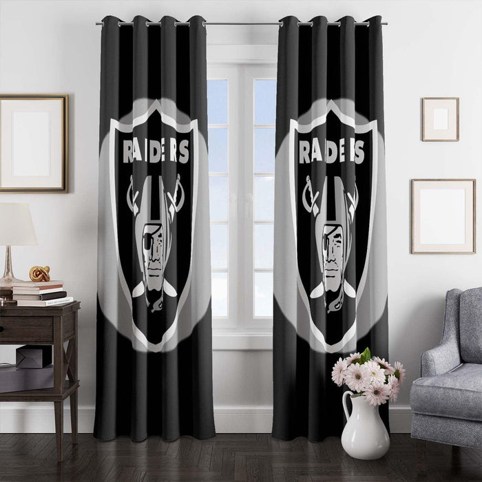 black shield of oakland raiders logo window Curtain