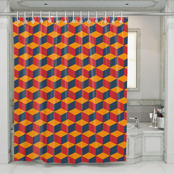 box isometric triadic shower curtains