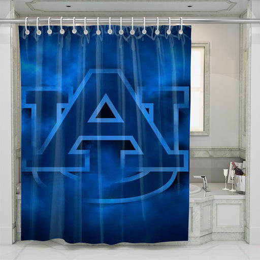 blue fog auburn logo football shower curtains