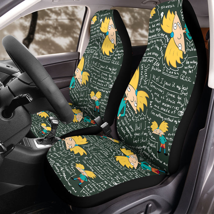 board pattern hey arnold nickelodeon Car Seat Covers