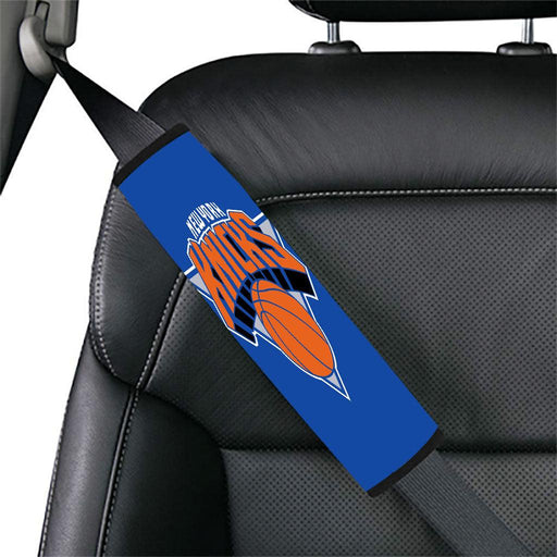 blue logo new york knicks basketball Car seat belt cover - Grovycase