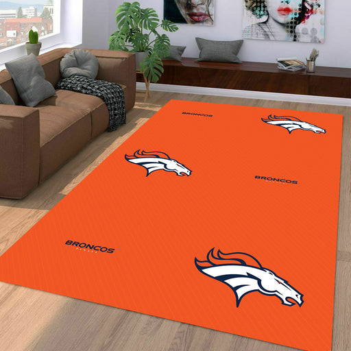 broncos denver logo orange Living room carpet rugs