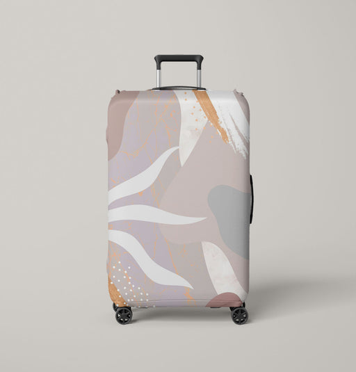 brown pastel flow lines and brush Luggage Cover | suitcase
