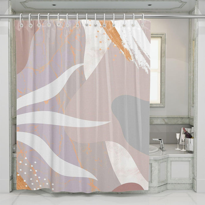 brown pastel flow lines and brush shower curtains