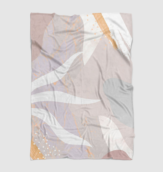 brown pastel flow lines and brush Ultra soft fleece blanket