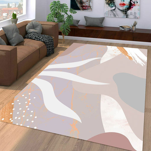 brown pastel flow lines and brush Living room carpet rugs