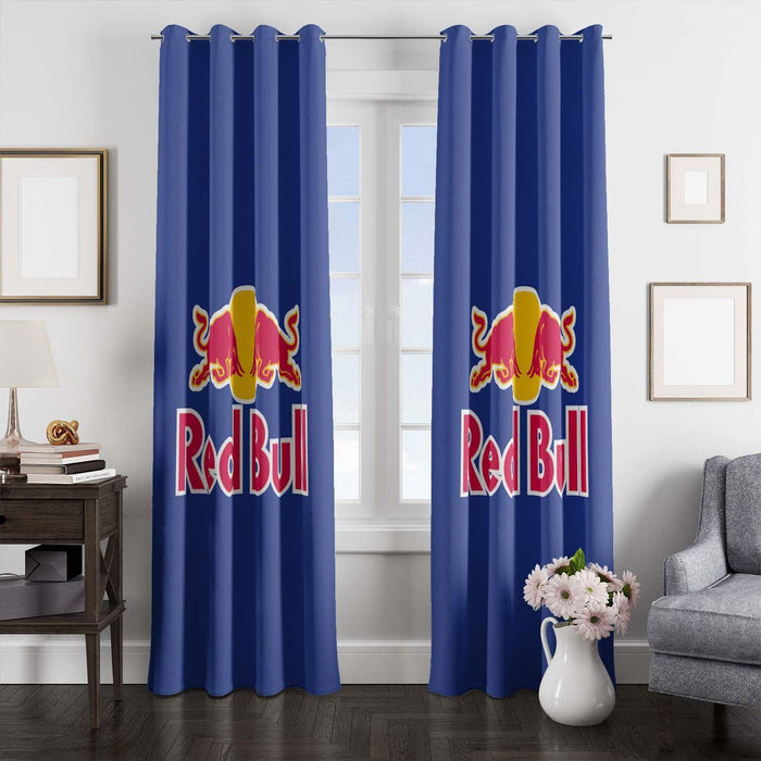 blue logo redbull window Curtain