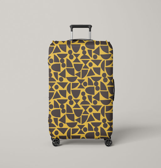 brown random shape pattern Luggage Cover | suitcase