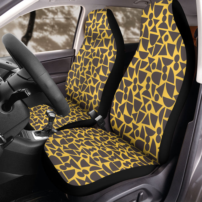 brown random shape pattern Car Seat Covers