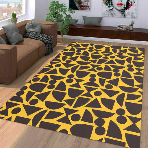 brown random shape pattern Living room carpet rugs