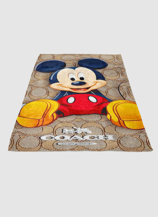 COACH BROWN MICKEY MOUSE 1 soft fleece blanket