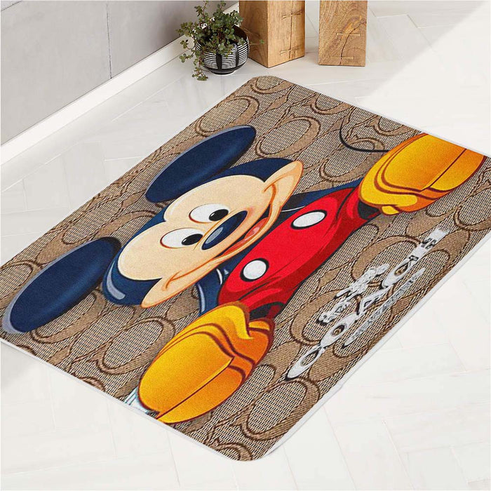 COACH BROWN MICKEY MOUSE 1 bath rugs