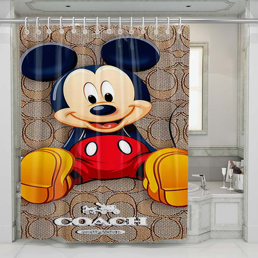 coach brown mickey mouse 1 shower curtains