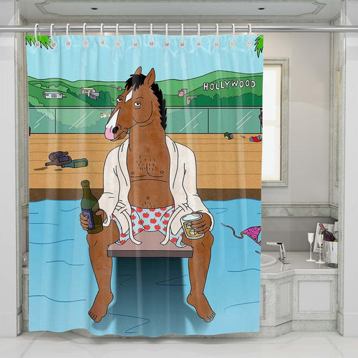 bojack horseman pool shower curtains