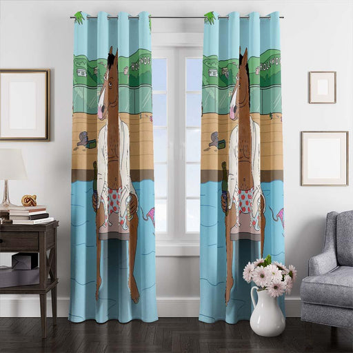 bojack horseman pool window curtains