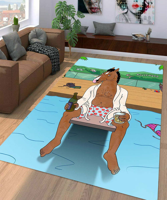 bojack horseman pool Living room carpet rugs